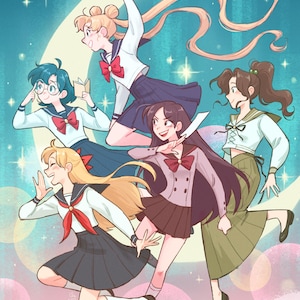 Sailor Moon School Girls - Print