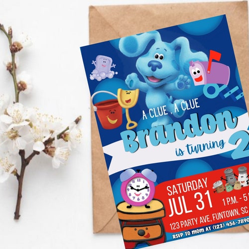 Blue's Clues Birthday Invitation digital Download Etsy