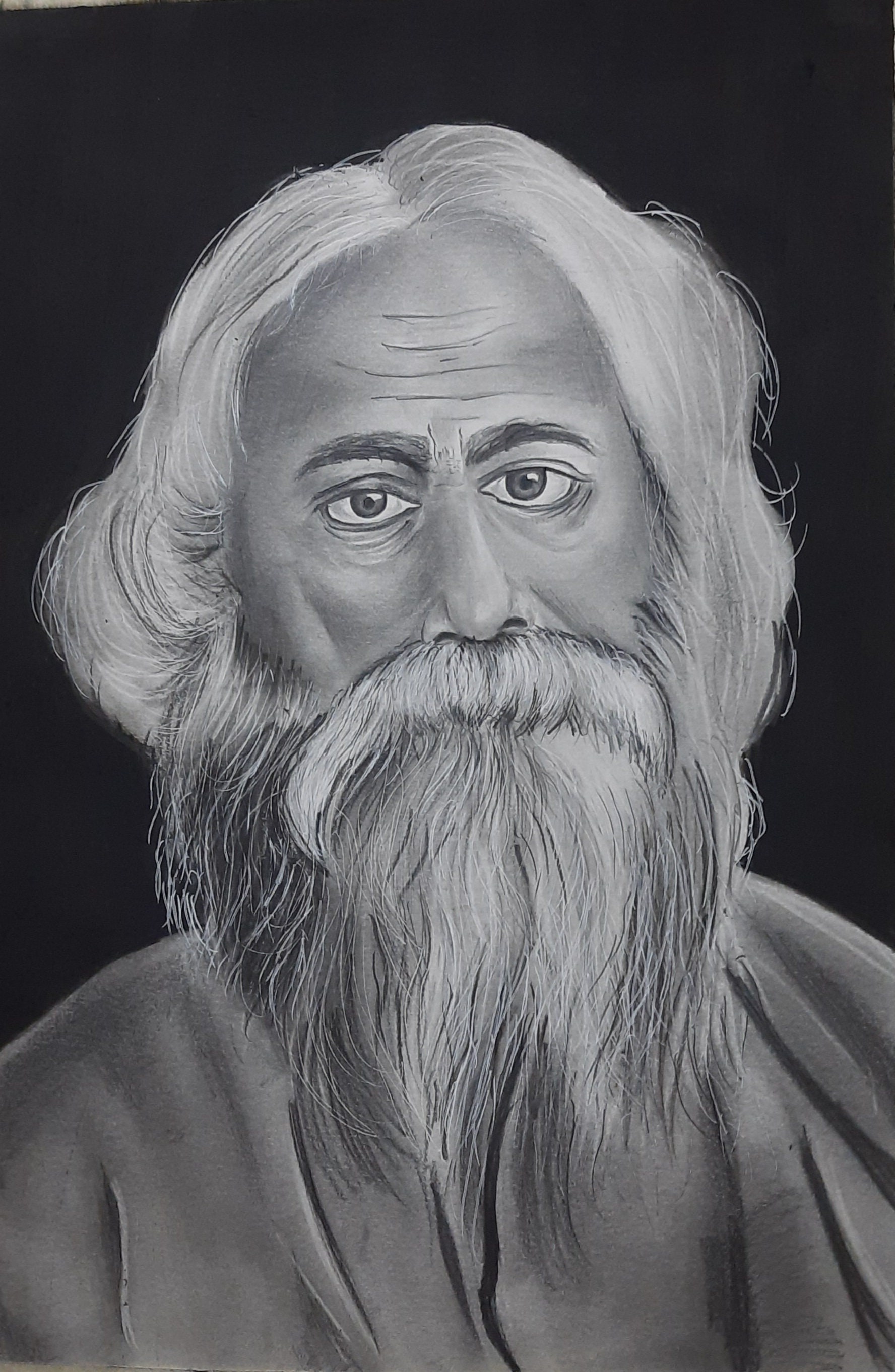 Buy Rabindranath Tagore ART351261074  Handpainted Art Painting  9 in  X 14in Handmade Painting by Abhishek Namdeo CodeART351261074   Paintings for Sale online in India