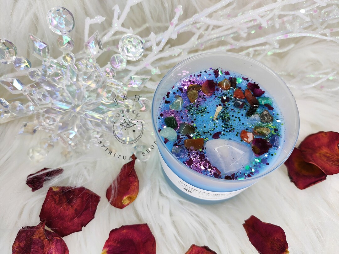 Selflove Healing Candle/rose Quartz Crystal/rose Etsy