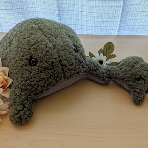 Handmade Semi - Weighted Mossy Frog Plushie