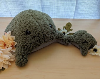 Handmade Semi - Weighted Mossy Frog Plushie