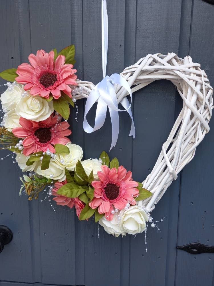 White wooden wreaths Etsy