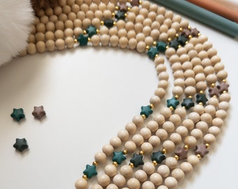 Herbst Schlüsselband, Perlen Schlüsselband, Lehrer Schlüsselband, modernes Schlüsselband, Boho, Neutral, Stern Schlüsselband