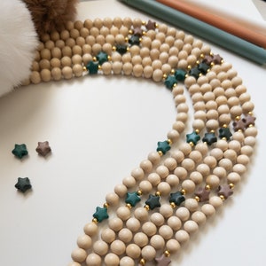 Fall Lanyard, Beaded Lanyard, Teacher Lanyard, Modern Lanyard, Boho, Neutral, Star Lanyard