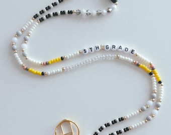 NEW Pencil Lanyard, Beaded Lanyard, Teacher Lanyard, Personalized Lanyard, Custom Made Lanyard, Teacher Gift, Badge Holder, ID Holder