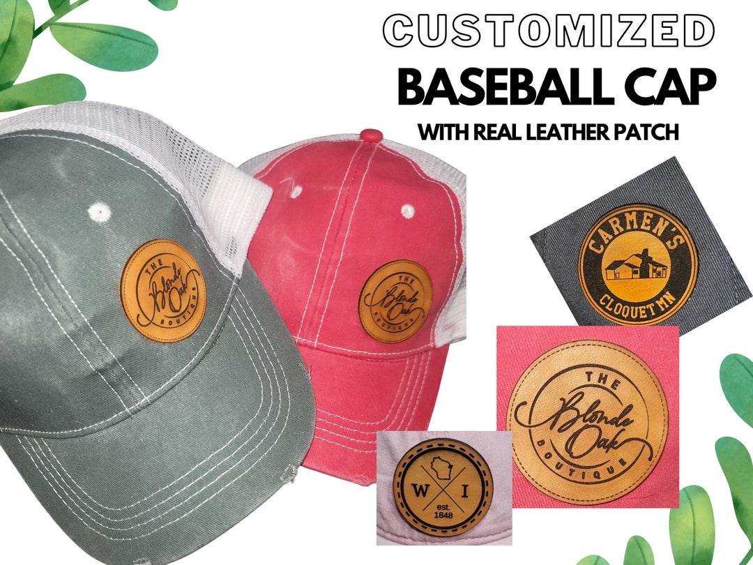 Completely Customizable Leather Patch Baseball Cap Etsy