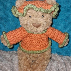 Teddy Bear Pumpkin Jumper and Hat set Jellycat crochet