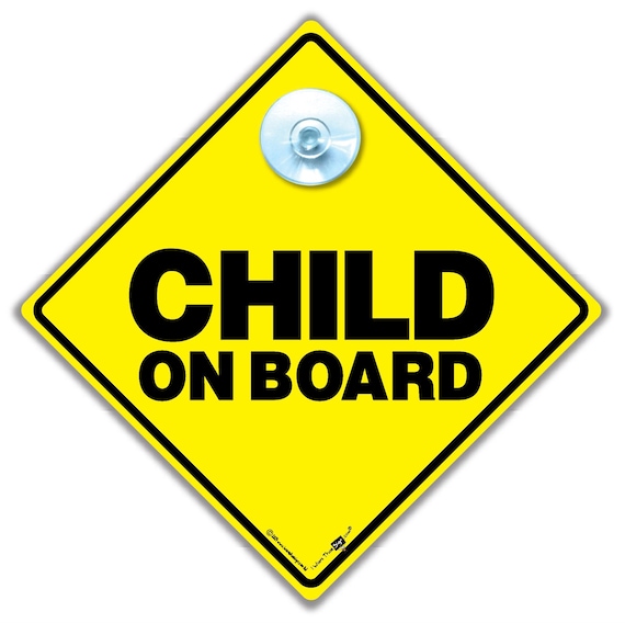 2 Pcs Baby on Board Sign for Car, Child on Board Car Sign, Equipped with 4 Suction Cups, Reusable Durable Car Baby Stickers