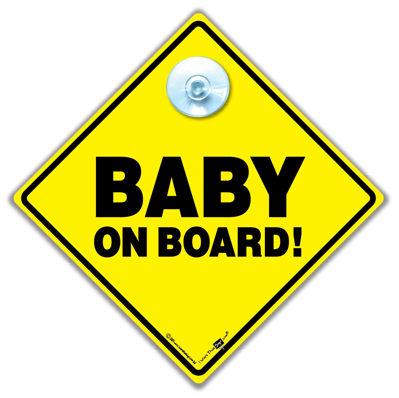 Baby On Board Cartello Auto Con Ventosa - 14x14 Cm - Keep Your Distance - Per Finestrino