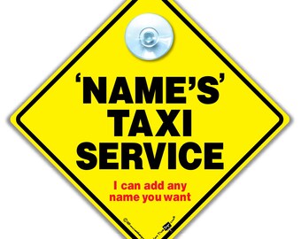 Letrero de taxi personalizado: Letrero de taxi con nombre personalizado