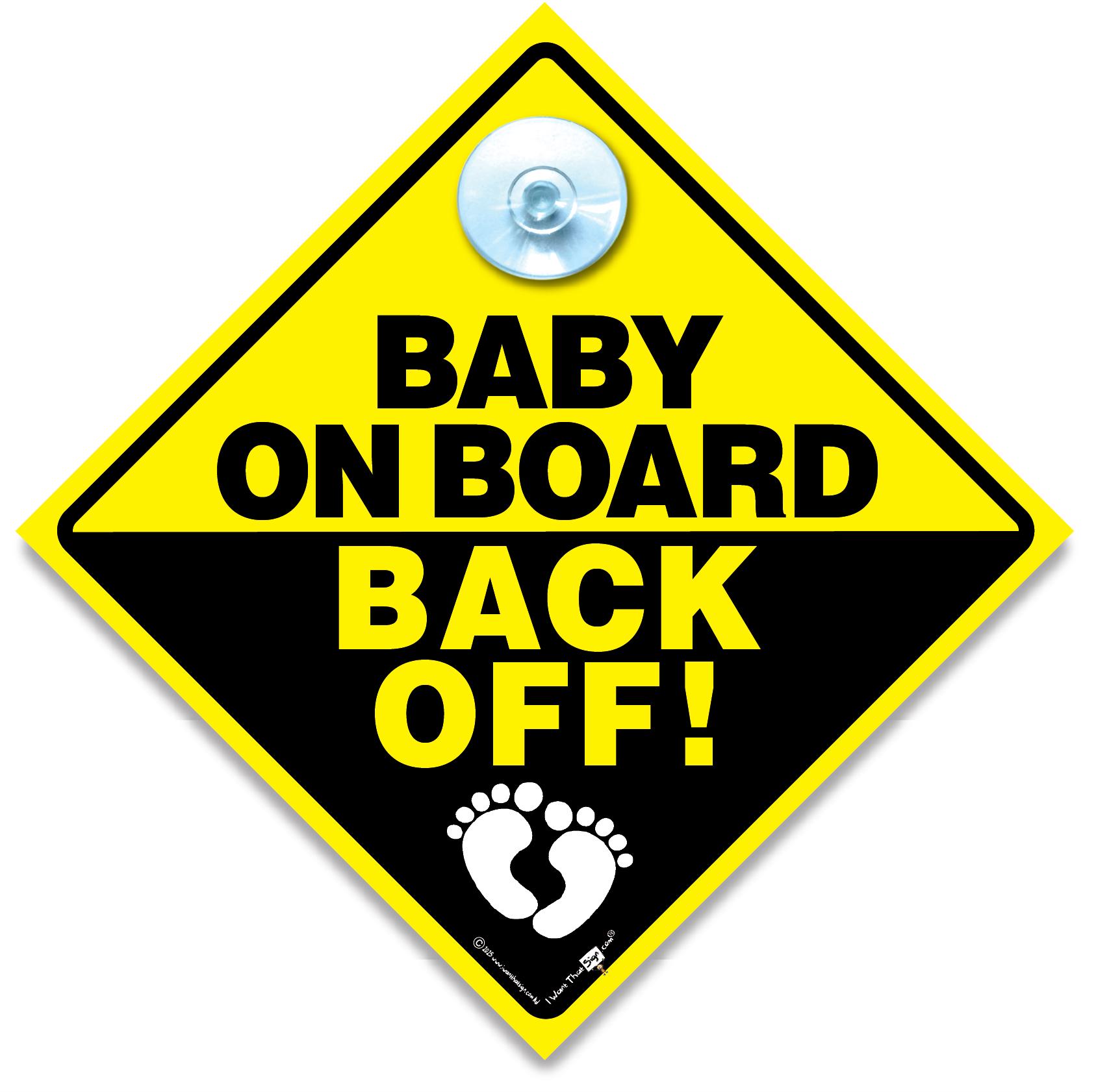 Baby On Board Sign Back off Baby Feet, Baby on Board Sign, Grandchild on Board Car Sign to Let Other Road Users Baby is in The Car, 14cm