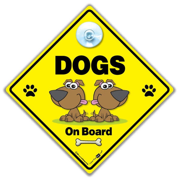 Dogs On Board Car Sign, Dogs On Board Sign, Fur baby Sign, High Visibility Dog Car Sign, Dog Signs, Dog Car Decal Sign