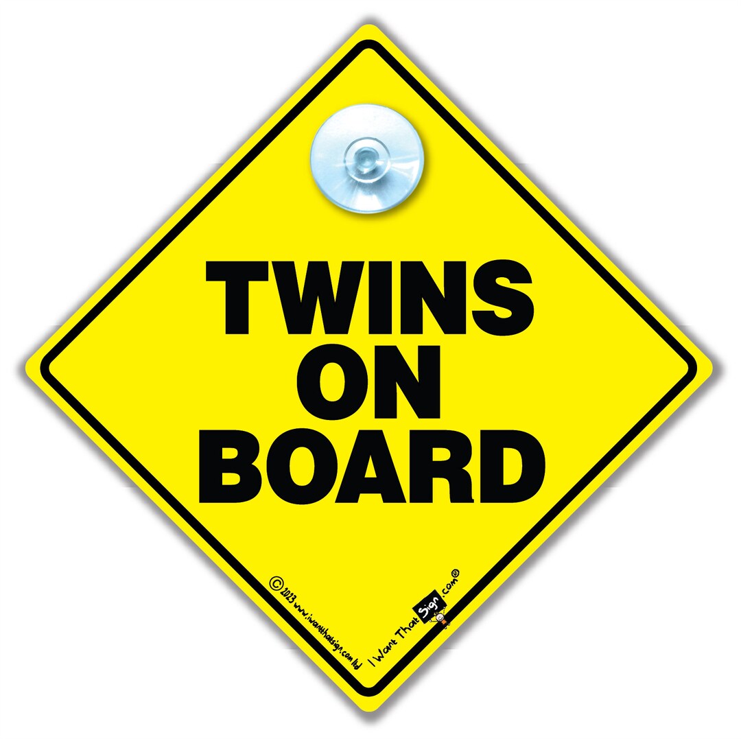 Twins on Board Sign Twins Baby on Board Car Sign High Etsy