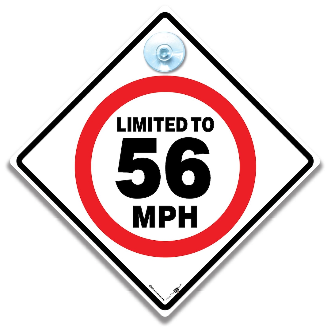 56 MPH Speed Limit Sign: Vehicle Window Mount With Suction Cup - Etsy