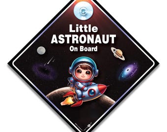Astronaut Baby On Board Car Sign: Space Rocket Design (14cm)