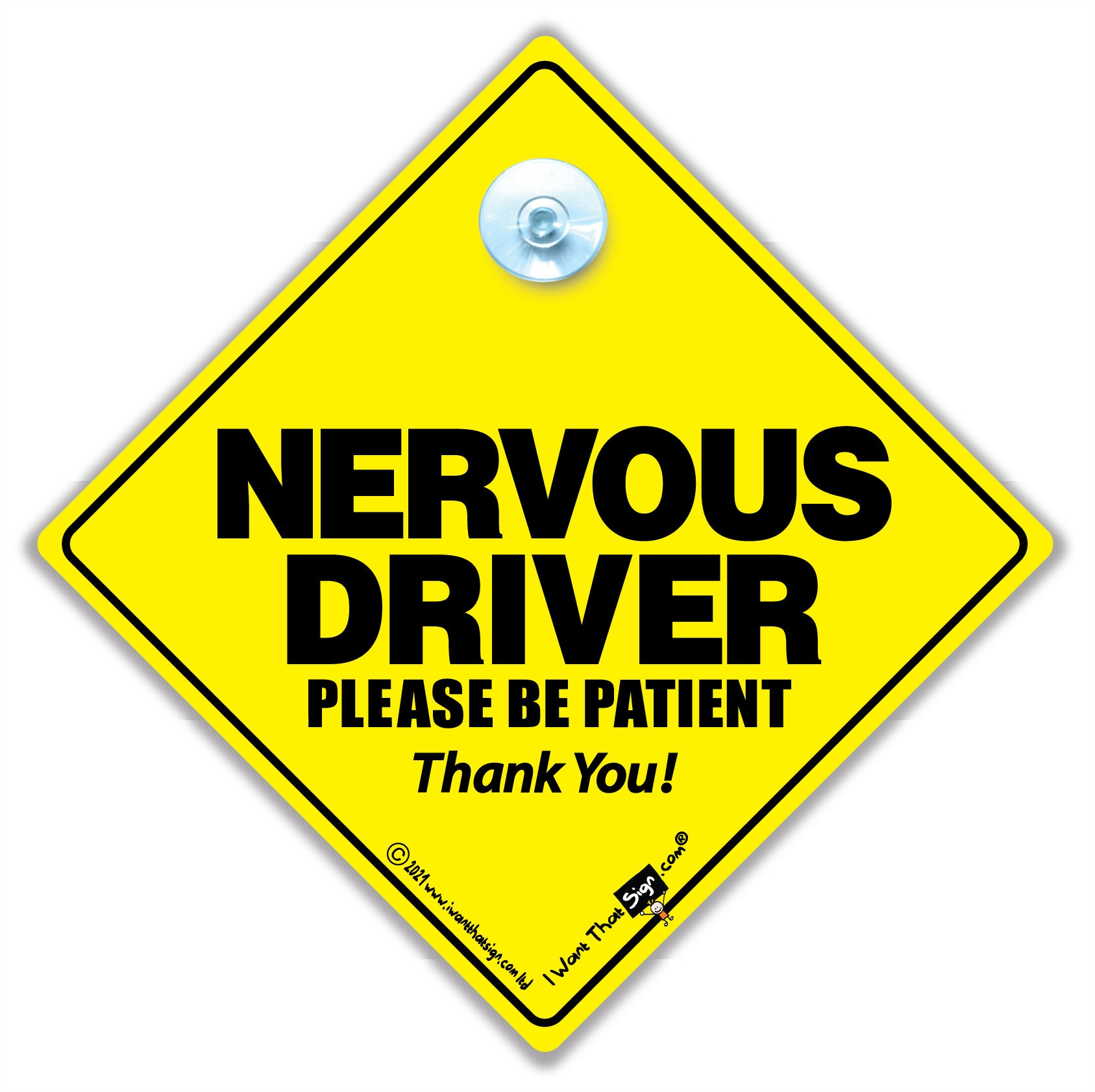 Nervöser Fahrer Auto Schild, Anfänger Fahrer Hinweisschild
