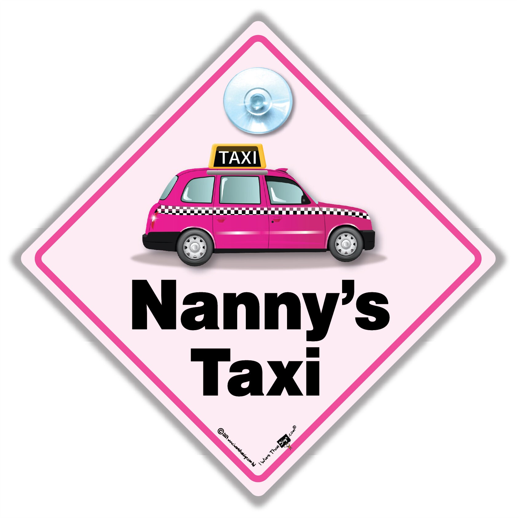 Nanny's Taxi Sign: Pink London Cab Car Sign - Etsy UK