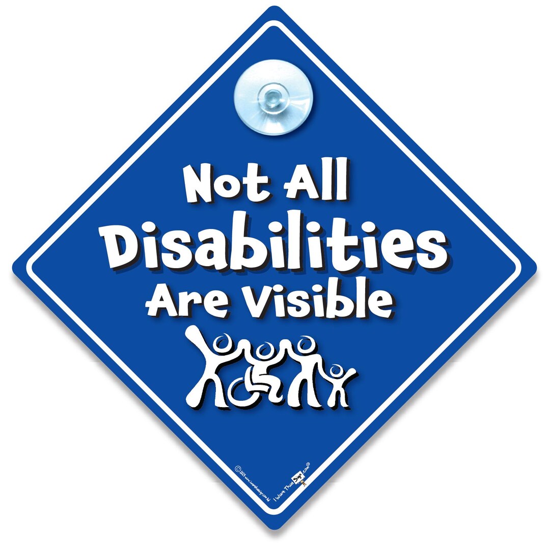 Hidden Disability Car Sign: Blue Interior Window Mount - Etsy UK