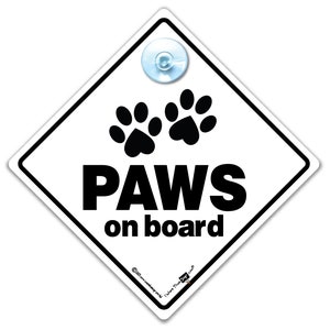 Znak Paws On Board, Znak Fur Baby, Znak Dog On Board Car, Znak samochodowy z przyssawką o wysokiej widoczności dla psa w samochodzie, Znak pojazdu dla psa, Znaki dla psa