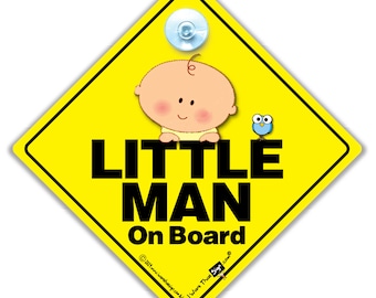 Non Personalised Child/Baby On Board Car Sign ~ Mummys Prince On Board ~ Blue 