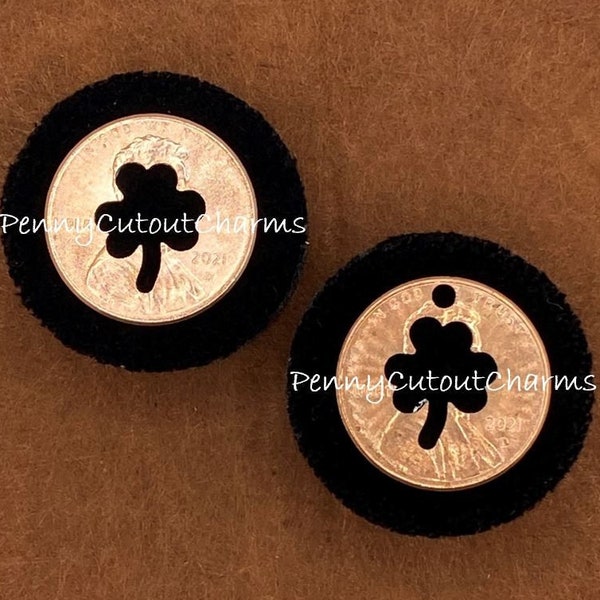 CHARITY lucky penny cut out CLOVER Penny cutout charm keepsake penny lucky penny clover penny keepsake gift keyring charm Handmade With Love