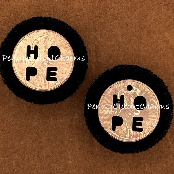 CHARITY lucky penny cut out HOPE cutout penny cutout charm keyring charm pocket charm Hope Love Joy penny keepsake gifts Handmade With Love