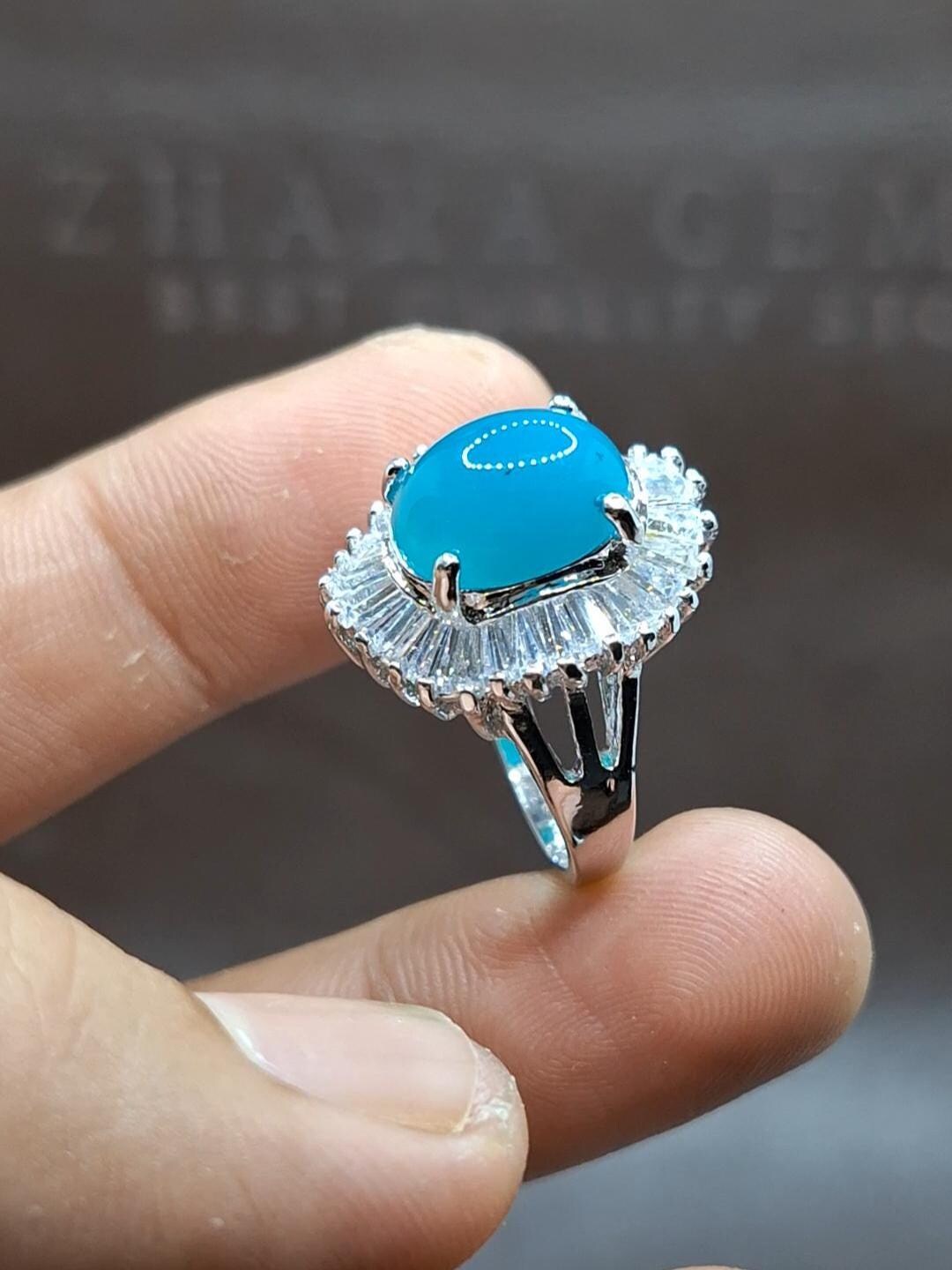 天然バカンクリソコラジェムシリカ：ブルーカルセドニーストーン