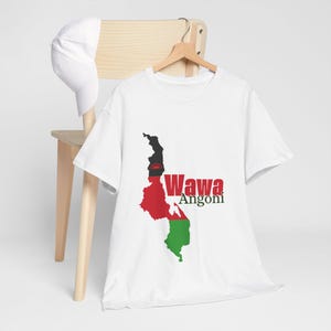Unisex-T-Shirt aus schwerer Baumwolle mit Wawa Angoni Map, Casual Wear für Reiseliebhaber, Perfektes Geschenk für Urlaub, Sommer Adventure Shirt, Einzigartig (...)