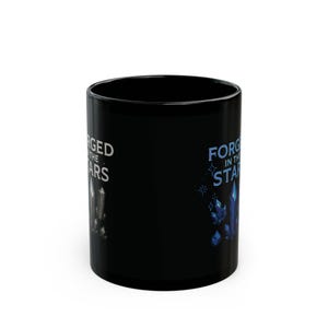 Black Mug with Crystals Design: Mystical Coffee Lover Gift