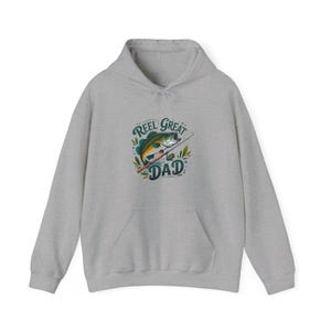 Fishing Dad Hoodie, Reel Great Dad Sweatshirt, Gift for Fisherman, Outdoor Lover Apparel, Father&#39;s Day Gift