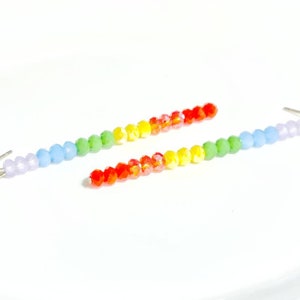 Pride beaded earrings, rainbow dangle earrings
