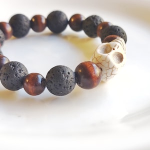 Lava stone beaded bracelets for men
