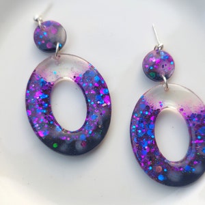 Sparkly purple earrings,holiday jewelry, gift for teen, tween, women&#39;s, fashion earrings