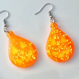 Jack-o&#39;-lantern earrings, glow in the dark, Halloween, spooky season, jewelry