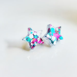 Resin earrings,star earrings,heart stud earrings