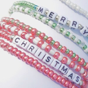 Custom friendship bracelets bracelets , holiday  jewelry, gifts, Christmas,handmade, beaded bracelet stack