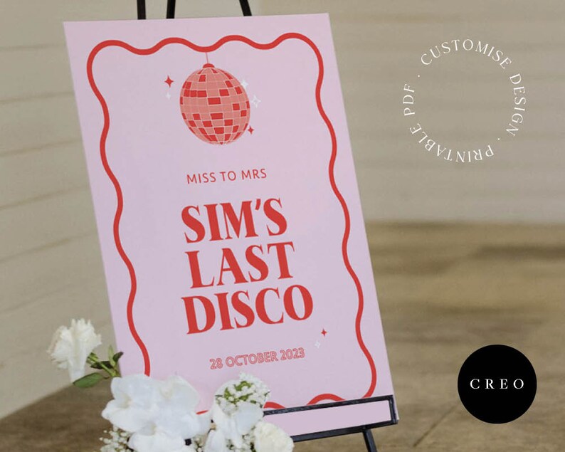 Welcomesign Rave Wavy Welcome Sign, Edit Printable PDF, Bachelorette Decor, Bridal ...
