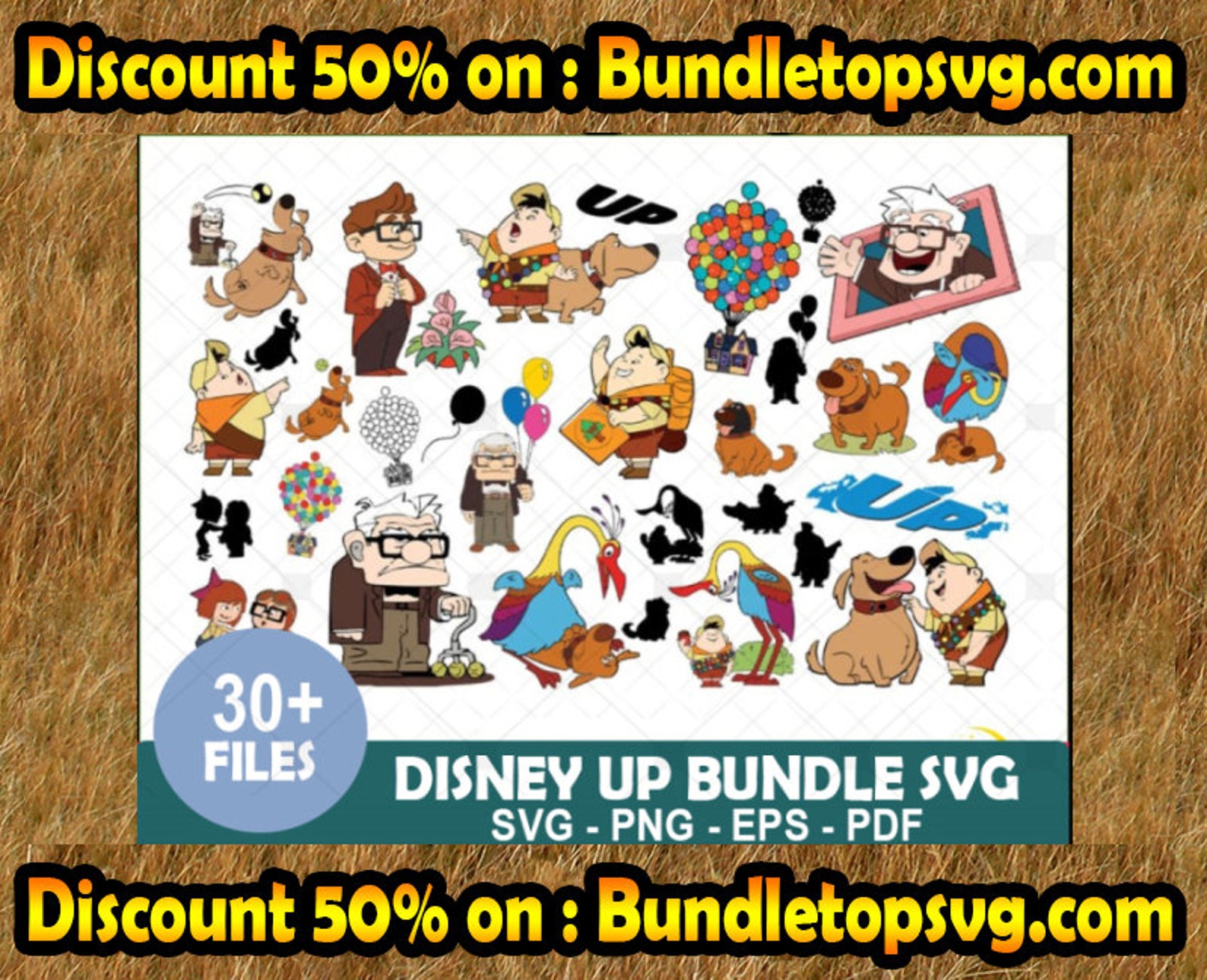 30 Files Disney up SVG Bundle Files for Cricut Disney up