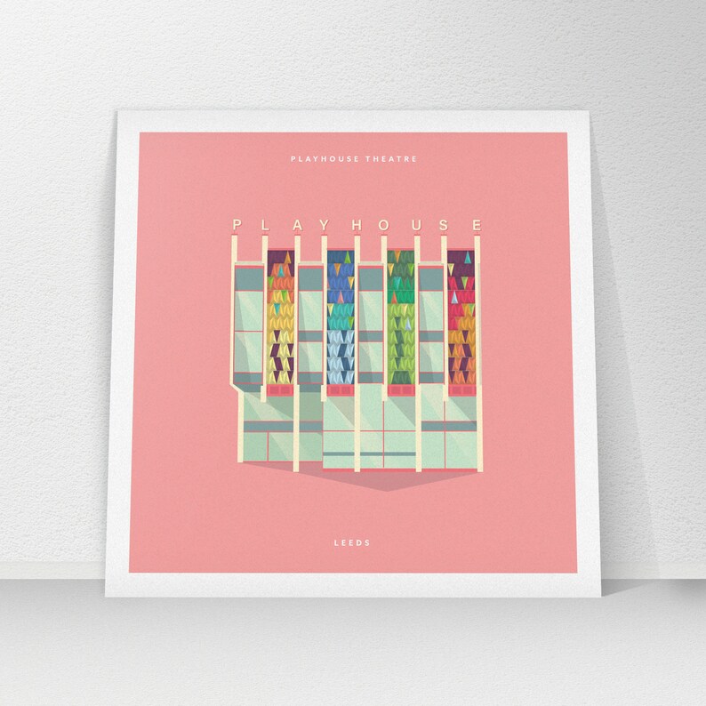 Leeds Playhouse, West Yorkshire, Print, Artwork, Illustration Gift, 148mm X 148mm Etsy UK