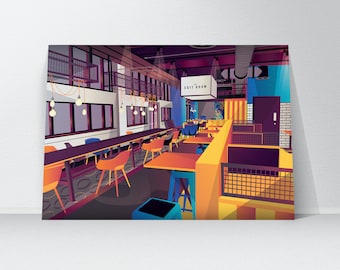 The Edit Room, Edward Boyle, Art Print Poster, University of Leeds, Student Graduation Gift, Yorkshire