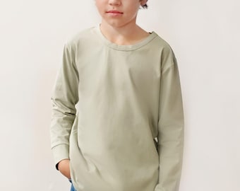 Blank Cotton Long Sleeve Tee: Kids & Youth Tee for Personalization