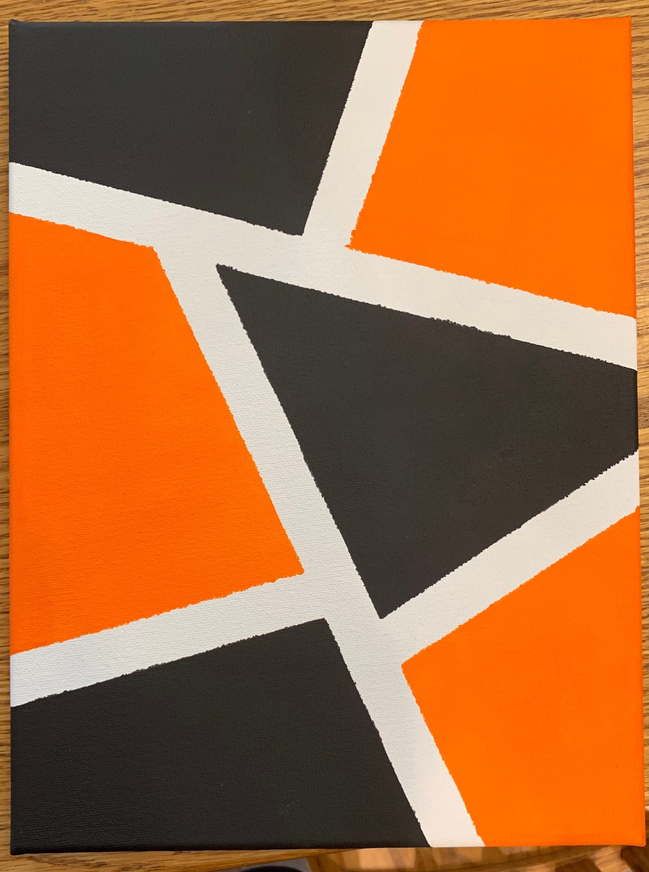 An Orange And Black Abstract Painting With Wavy Lines vrogue.co