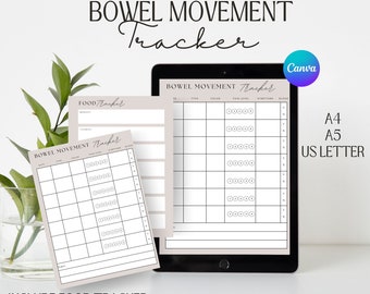 EDITABLE Bowel Movement Tracker, IBS Tracker, Crohn's Disease, Printable Sheet, Food Symptoms Tracker, Food Sensitivity Journal, Poop Chart