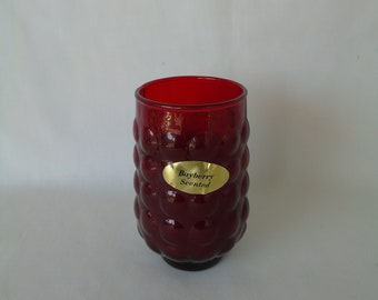 Anchor Hocking Royal Ruby Bubble Juice Tumbler with Bayberry Candle