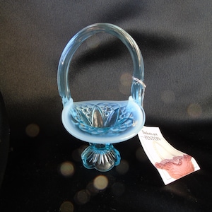 Fenton Blue Basket - Etsy