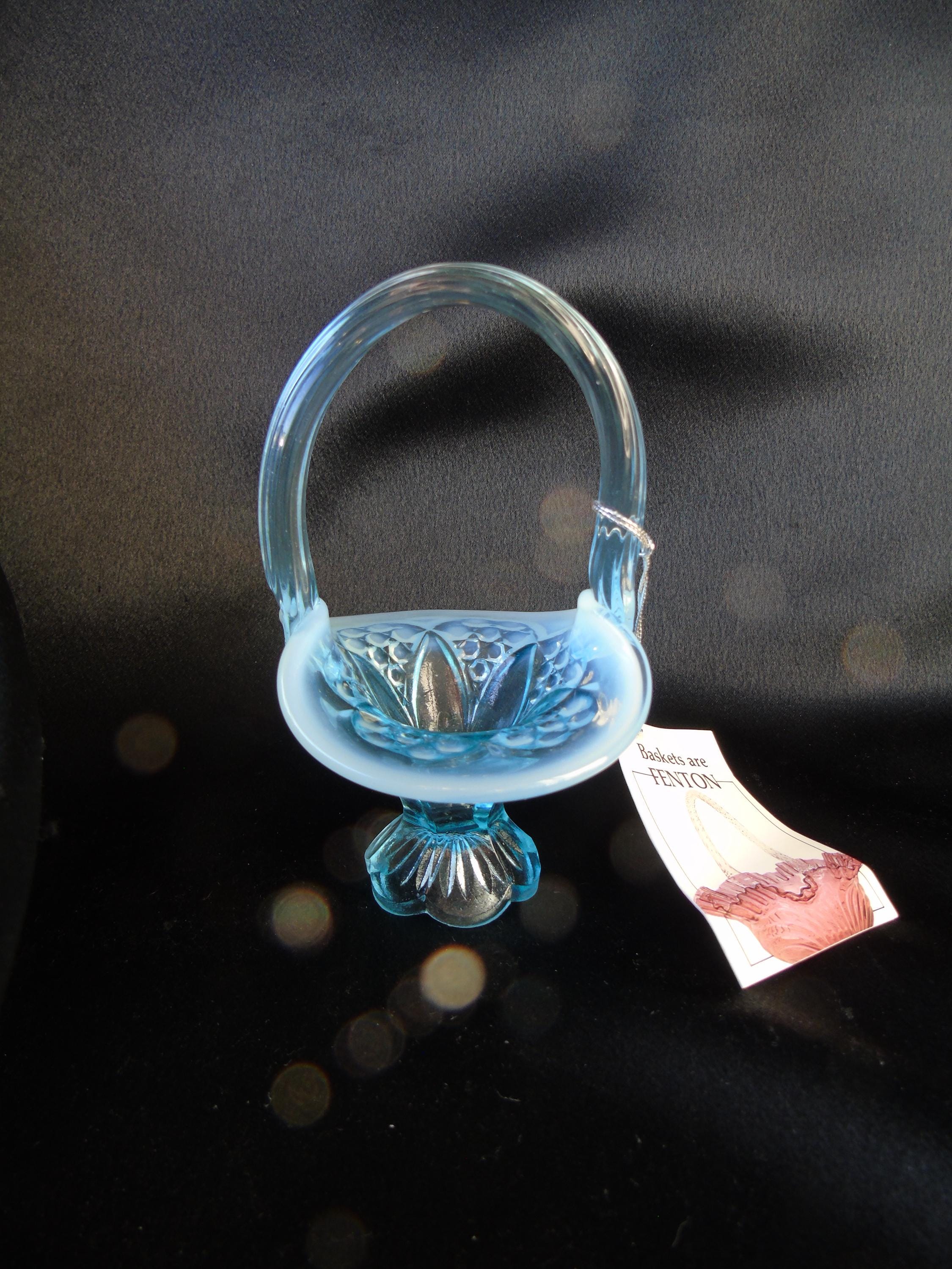 Fenton Blue Basket - Etsy
