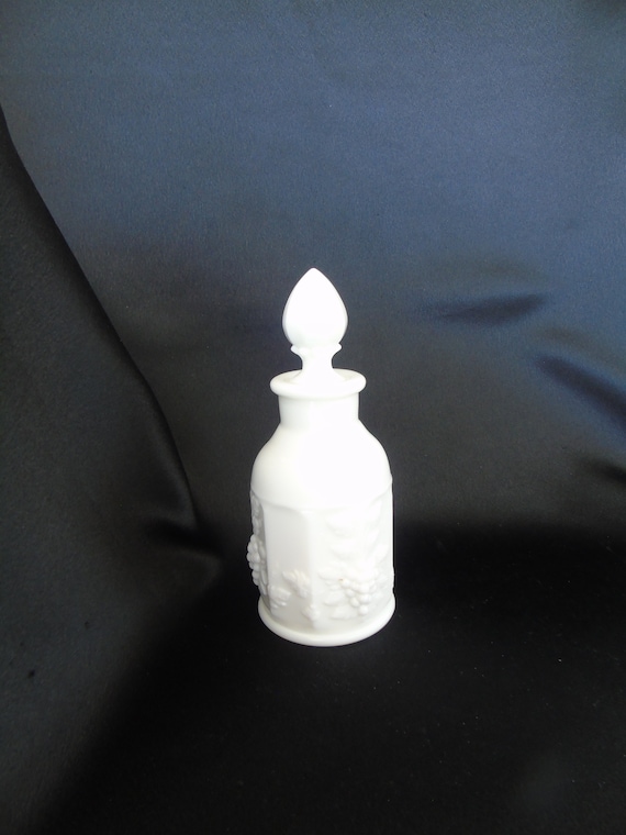 Westmoreland Paneled Grape Milk Glass Perfume Cologne