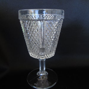 Fostoria #2860 Panelled Diamond Point Water Goblet