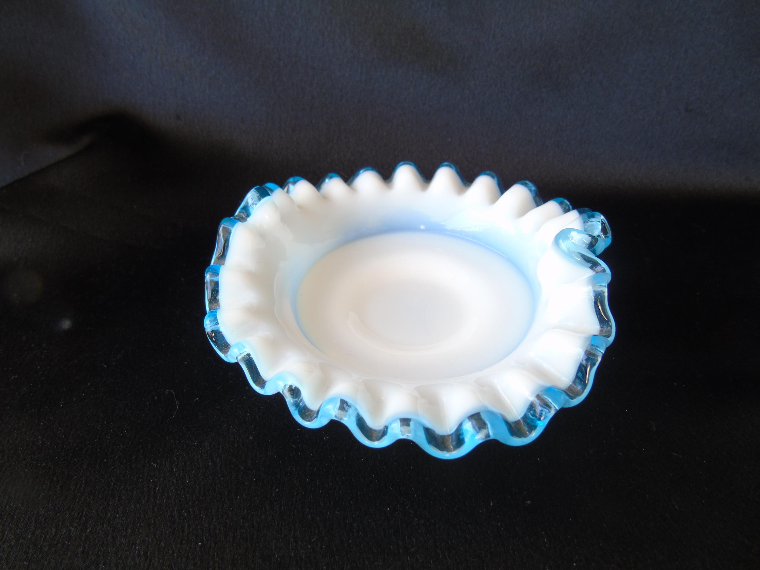 Fenton Aqua Crest Bowl - Etsy